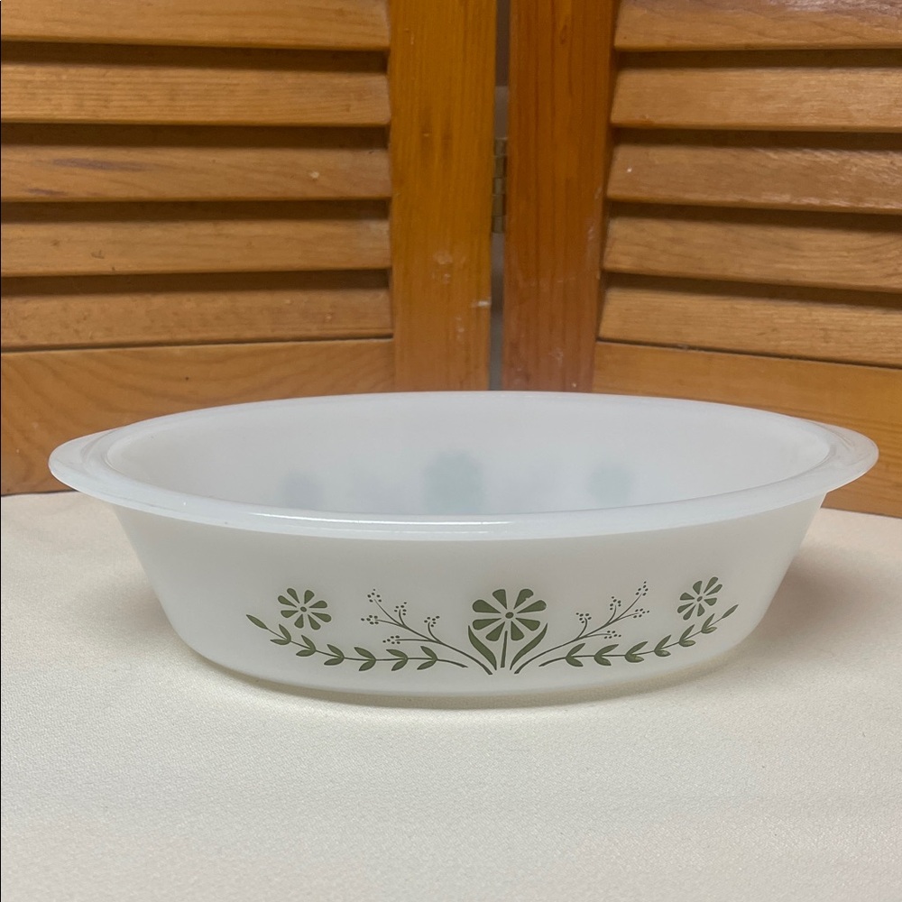 Vintage Glasbake Milk Glass Serving Dish